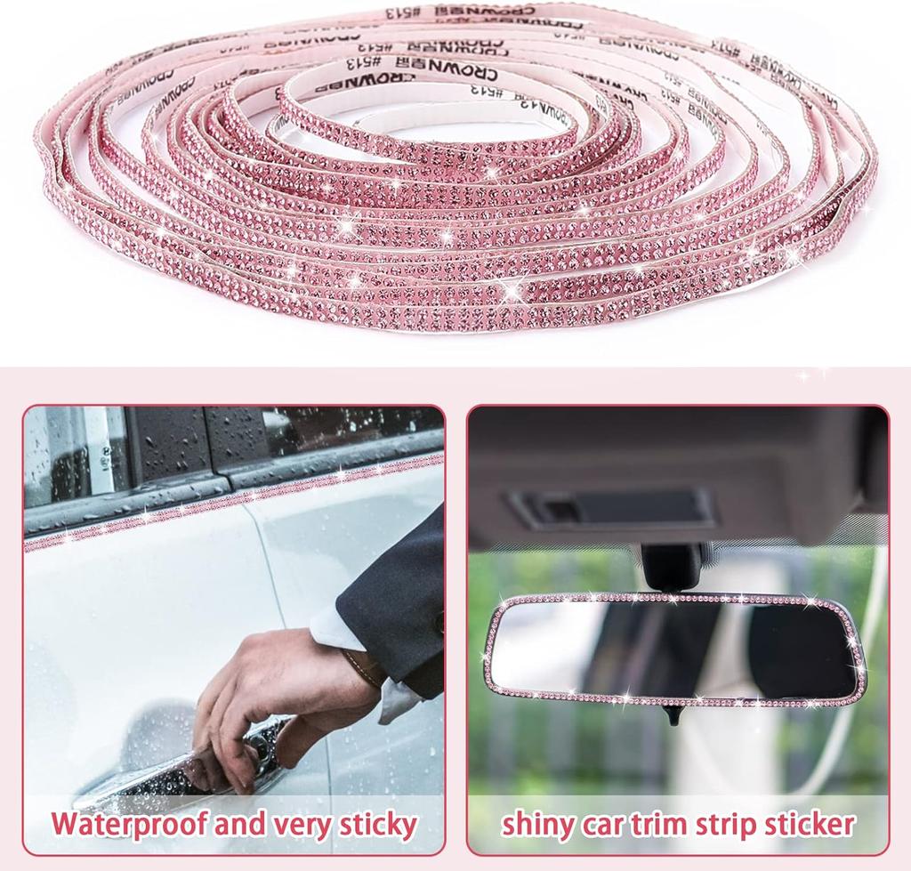 Шикарная отделка автомобиля, самоклеящиеся стразы, автомобильные аксессуары для женщин, автомобильное украшение, внутренняя и внешняя отделка, украшение для приборной панели, наклейки на дверь со стразами