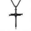 Summer Black Rhinestone Cross Jesus Pendant Choker Necklace for Women Punk Vintage Double Layers Chain Neck Boho Jewelry