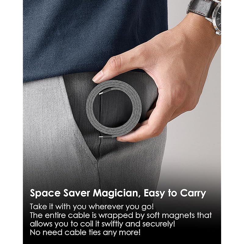 Magtame USB-C Cable Flat Flat Automatic Winding Type C Cable 60W Fast Charging Type-C Cable Spiral Cable Usb-c Usb-c Cable Data Transfer Compatible