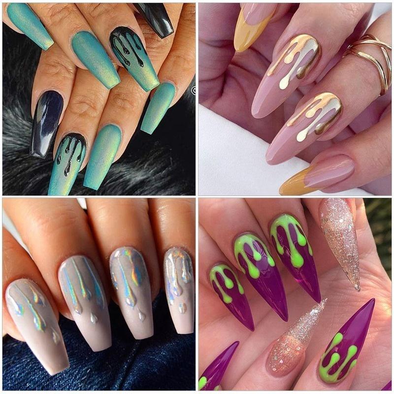 1 шт. 3D капли воды лазерная флуоресценция наклейки для ногтей наклейки для ногтей маникюр украшения YSL