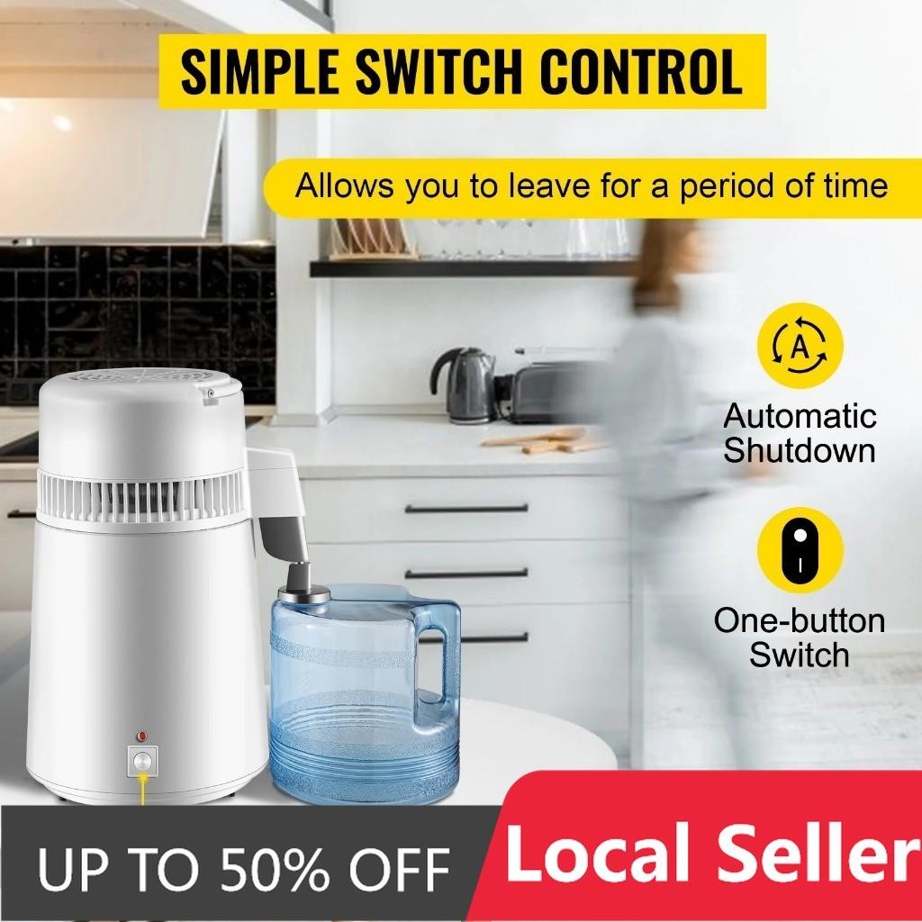 750W 4L Pure Water Distiller Distilled Water Maker  Filter Stainless Steel Electric Distillation Purifier