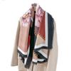 130 Beard Removal Large Square Scarf New High-end Retro Simple Flower Printing Silk Scarf Thin Outer Shawl