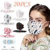 20 шт., унисекс, для взрослых, с принтом перьев, уличная маска, защитная одноразовая маска для лица