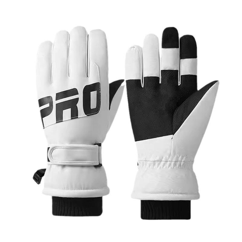 Унисекс водонепроницаемые флисовые перчатки для лыж с сенсорным экраном