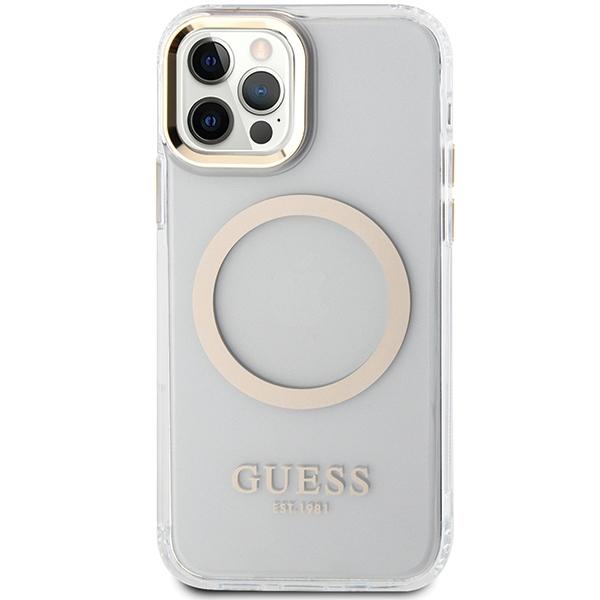 Guess Guhmp12Mhtrmd Iphone 12/12 Pro 6.1 Złoty/Gold Hardcase Metalowa Ramka Magsafe