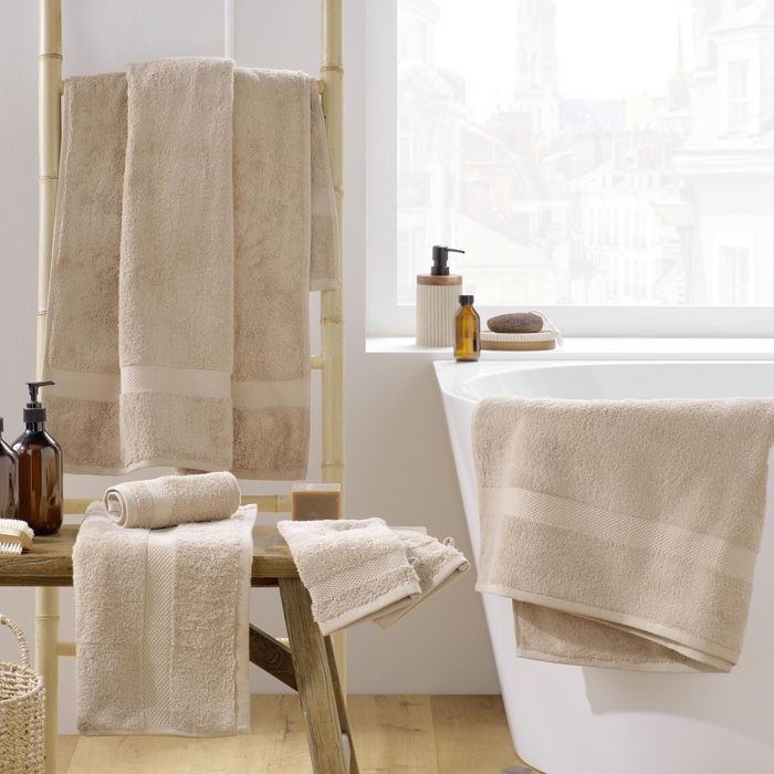 Serviette ou drap de bain 90 x 150 cm Elegante noisette