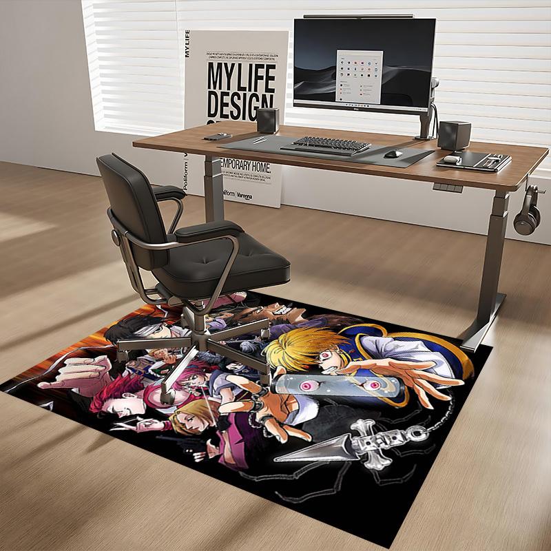 1pc JoJo's Bizarre Adventure Anime Cartoon Design Office Chair Mat, Non-Slip Carpet for Home Decor, Suitable for All Seasons, Perfect Gift for Fans.T0