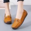 35-44 Spring/Autumn Female Leather Flat Flat Shoe Nurse Shoes Shoes Retro Navy Blue Loafers for Women