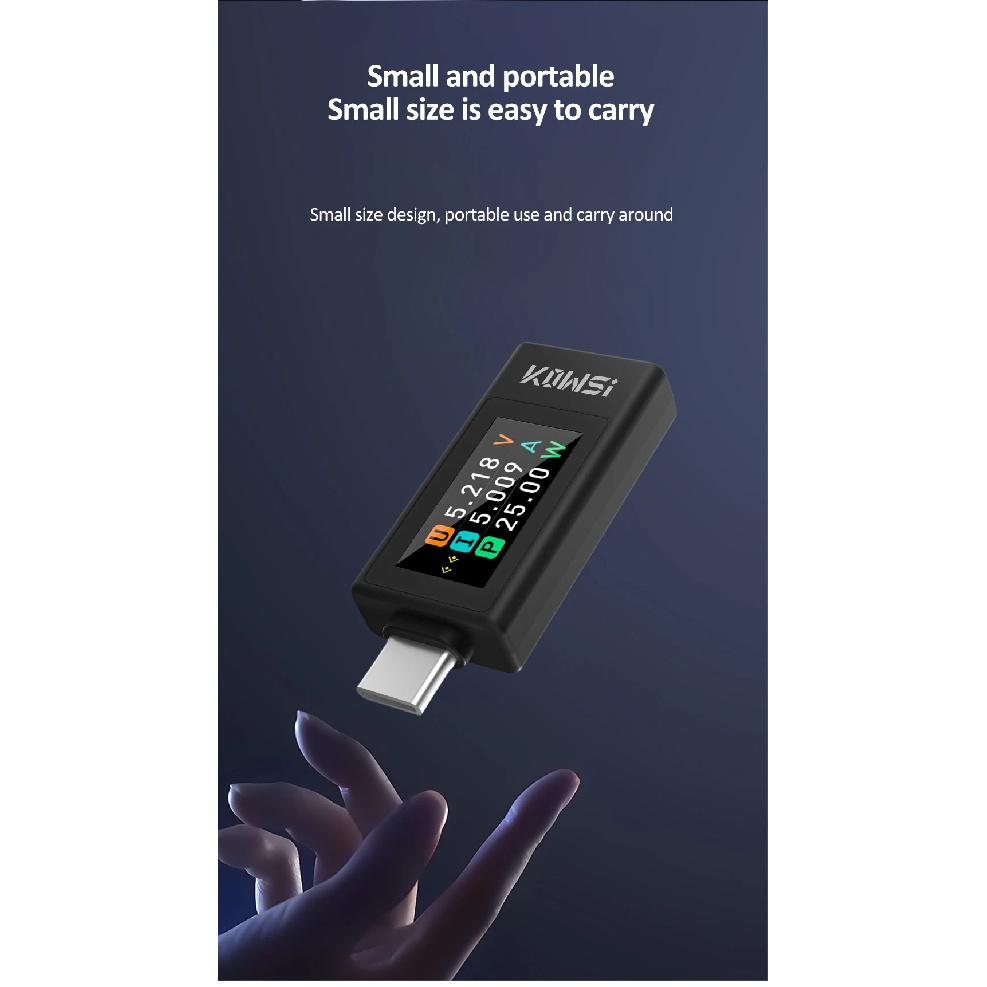 NEW Type-C Tester 4-30V 0-8A Current Voltage Monitor Fast Charging Voltage Ammeter Power Meter with Power Off Storage