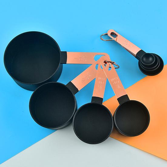 4 шт. мерная ложка с прозрачной шкалой и кольцом-пряжкой, удобная ручка, пластиковый мерный совочек для еды, набор кухонных гаджетов для дома