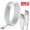 Кабель USB C — USB Type C PD 60 Вт, кабель для быстрой зарядки и передачи данных для серии iPhone 16 15, Samsung, Huawei, черная, белая, 1 м, 1,5 м, 2 м