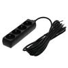Electric extension cord, 4 sockets, 5 , with grounding, black