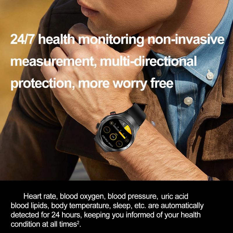2025 New Non-Invasive Laser Treatment Three High Smart Watch Sapphire Screen Blood Fat Uric Acid ECG Health Diagnosis Smartwatch