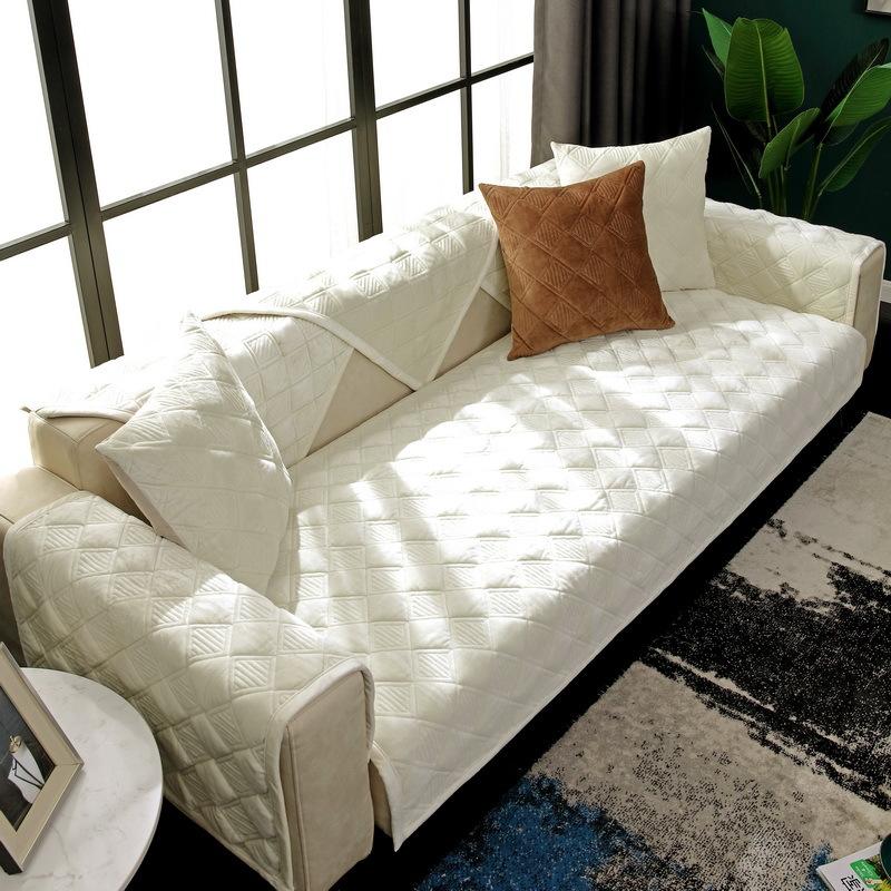 Короткий плюшевый чехол для дивана, сплошной цвет, нескользящая подушка для дивана, полотенце для гостиной, мебельный декор, чехлы для диванов