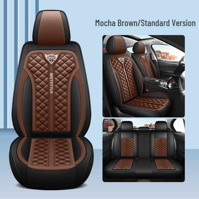 Universal Four-Season Cartoon Leather Car Seat Cushion Set for Five Seats