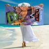 1pc Collage Beach Towel, Highly Absorbent, Soft Comfortable, Yoga, Swimming, Fitness, Camping, Beach Activities. B730051
