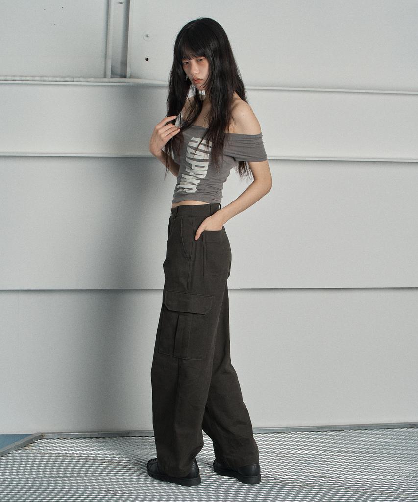 SWAYGLOW Solid Cargo Pants Dark Gray