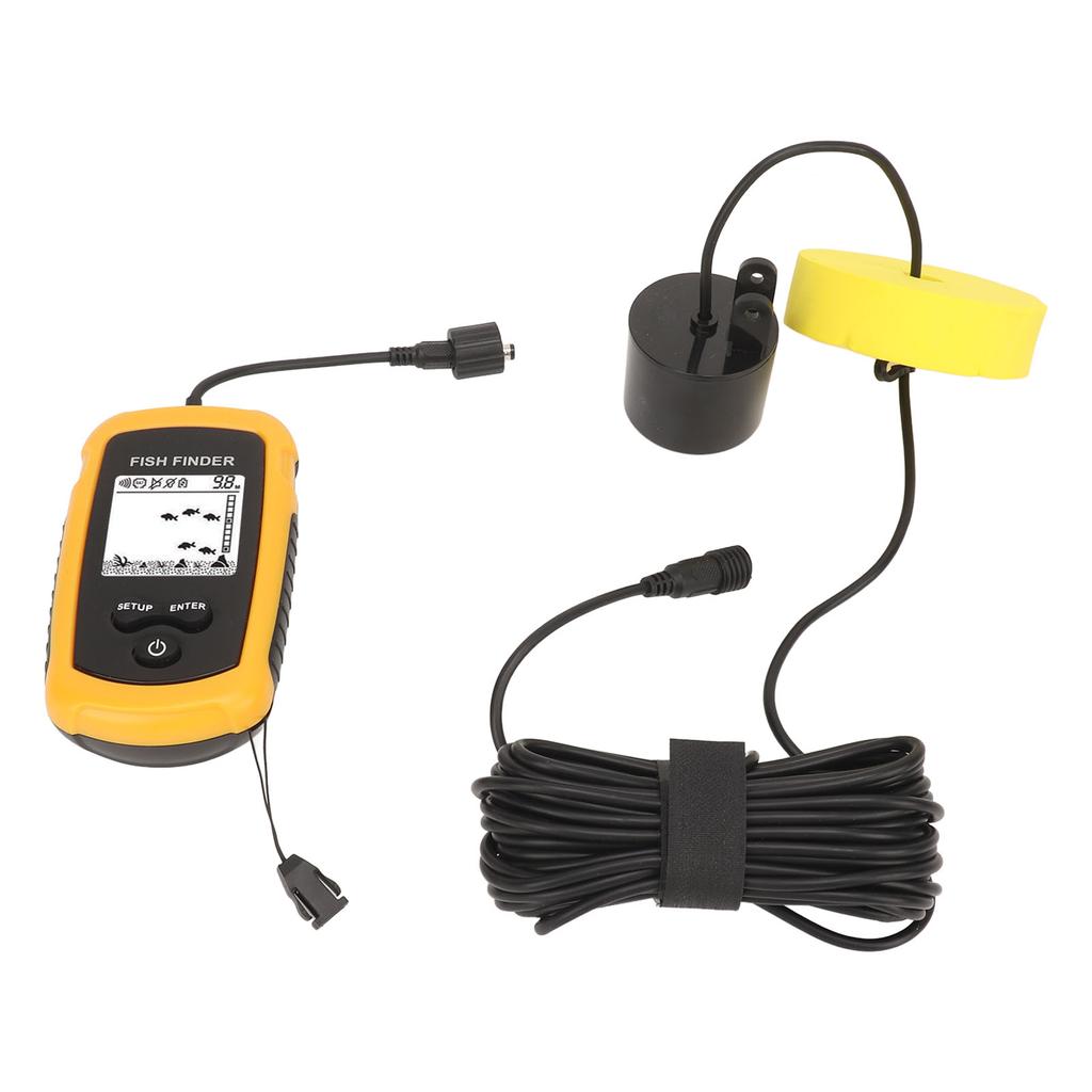 Portable Fish Depth Finder LCD Display Handheld Fish Finder 200khz Sonar Frequency Castable Kayak