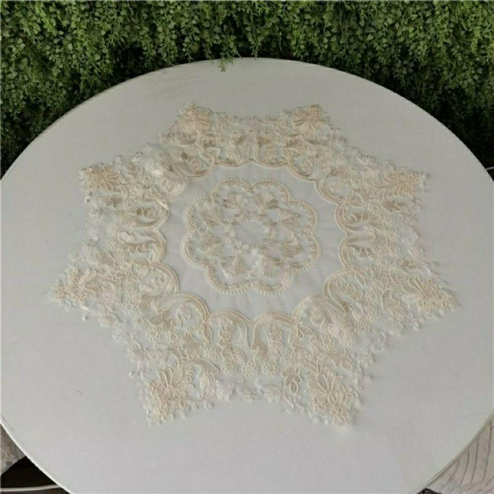 Lace Embroidered Tablecloth Tea Table Lamp Cover Round Table Tablecloth Luxurious Cover