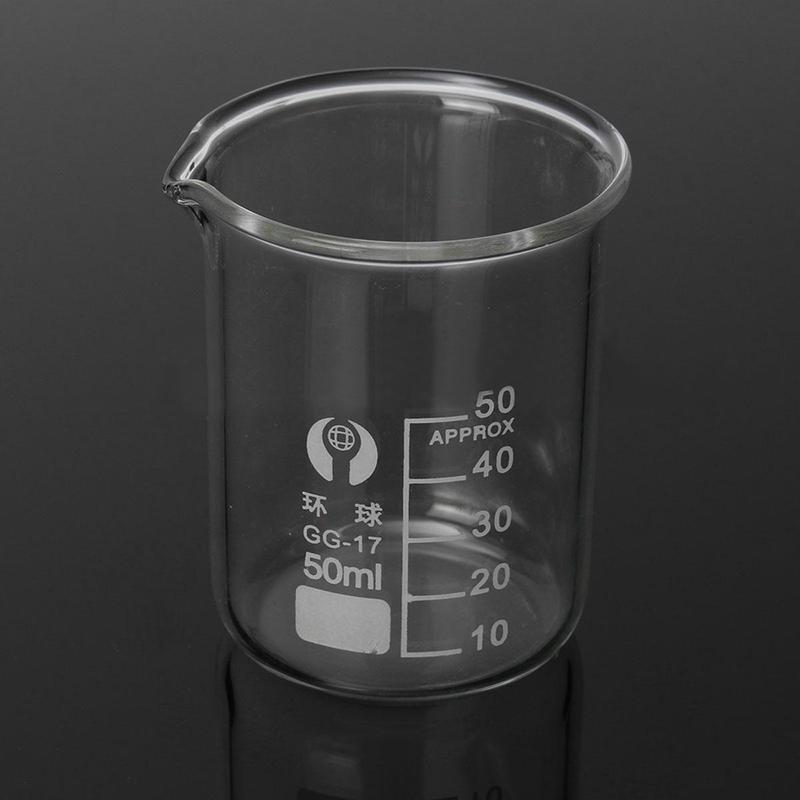 5 шт. 5, 10, 25, 50, 100 мл, набор лабораторных стеклянных стаканов, лабораторная мерная посуда