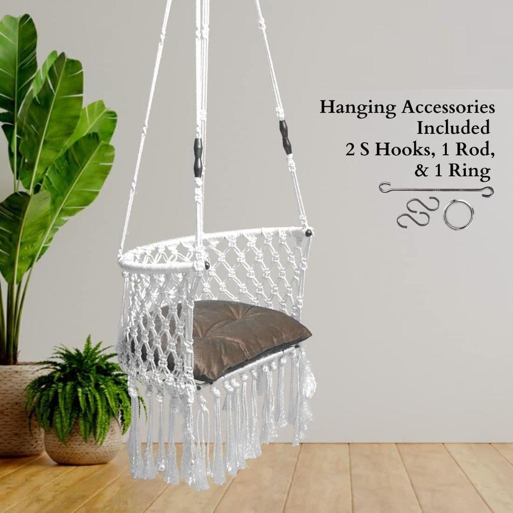 Premium C Shape Swing for Adults for Home/Swing for Balcony/Swing for Kids/Hammock Hanging Swing Chair/Swing for Garden