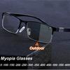 Деловой стиль Полуободковые фотохромные очки Унисекс Женские Мужские Очки для близорукости Готовые оптические Минусовые очки Диоптрии до -6.0
