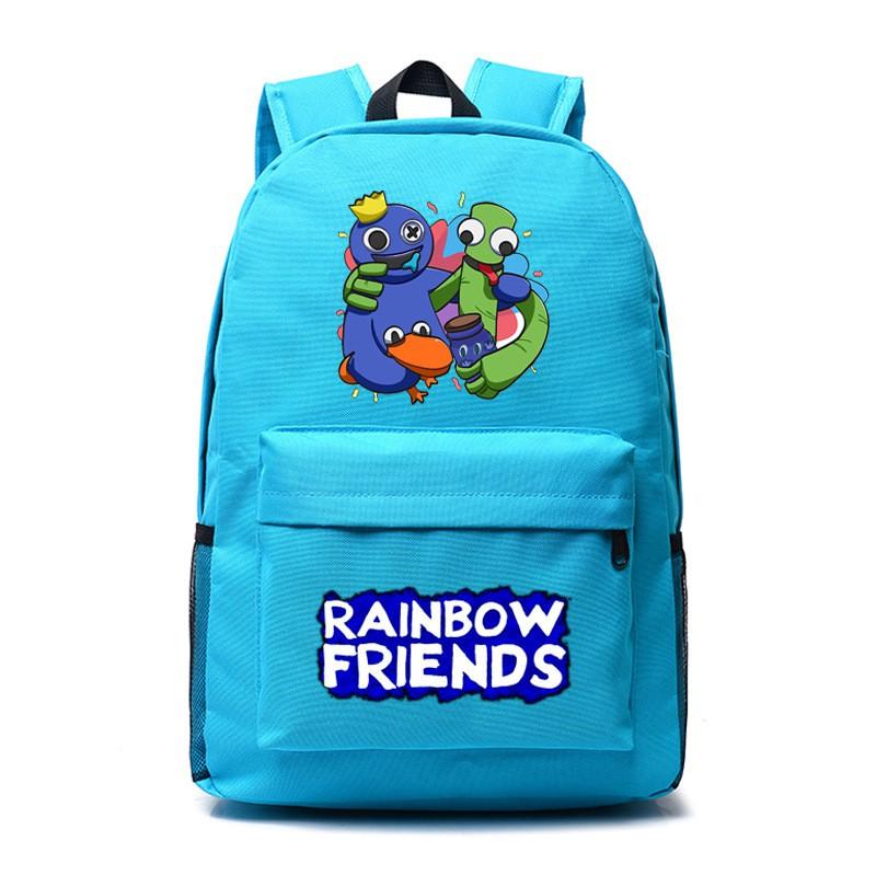 Мультяшный школьный рюкзак Rainbow Friends для детей, мальчиков и девочек, легкий, из ткани Оксфорд, для книг, с эргономичными лямками