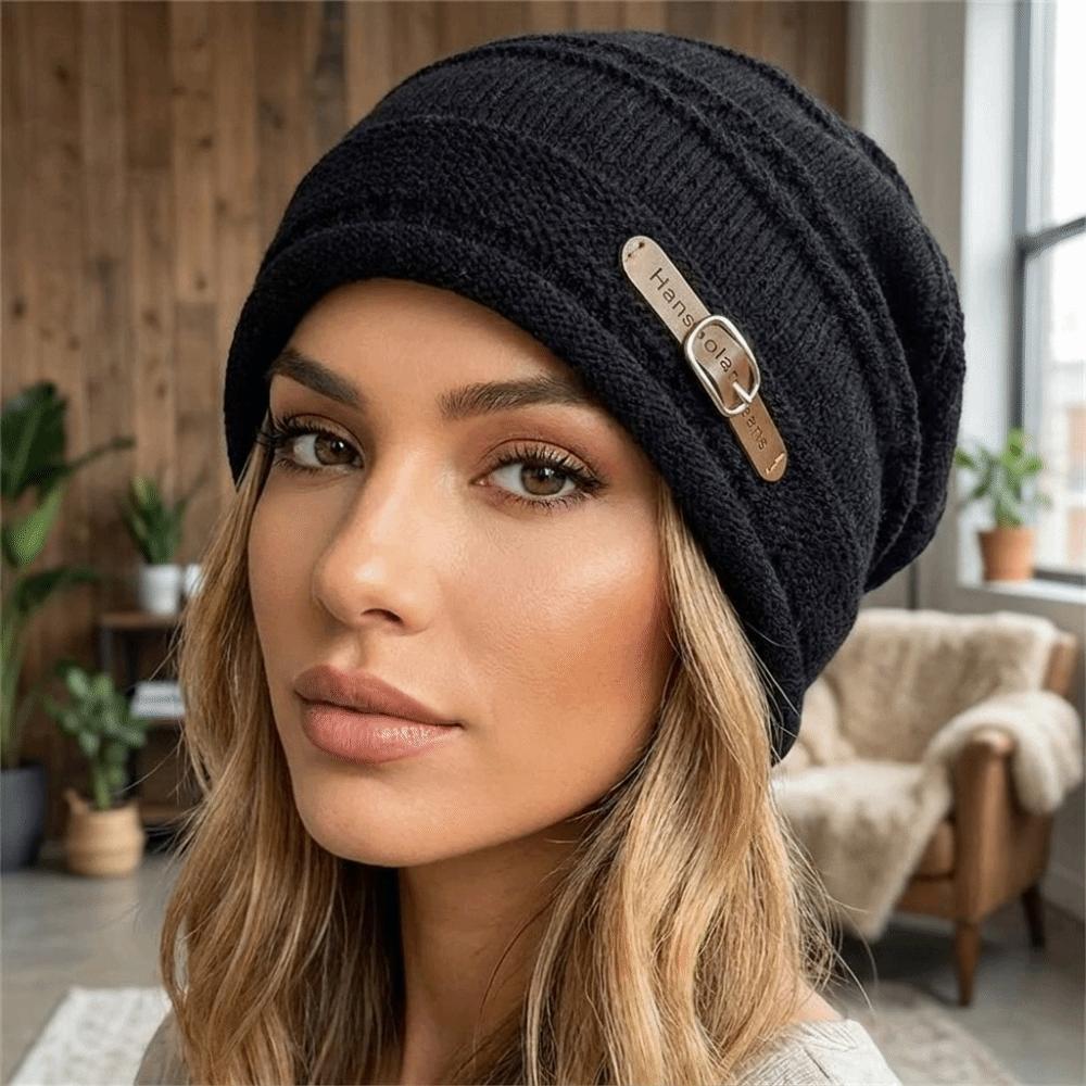 Thickly Lined Brimless Hat Warm Winter Knit Cap Unisex Slouchy Beanie  Christmas Gift
