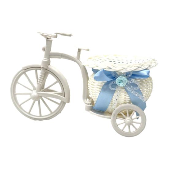 Подставка для цветов Плетеная корзина из ротанга Дизайн трехколесного велосипеда Корзина для цветов Декоративное плетеное хранилище