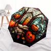 Stained Glass Window with Pumpkins and Books Umbrella Day Gift Y259