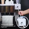 Держатель для зубных щеток, дозатор зубной пасты, стерилизатор, стеллаж для хранения в ванной, органайзер, набор аксессуаров для ванной комнаты, держатель для полотенец с чашкой