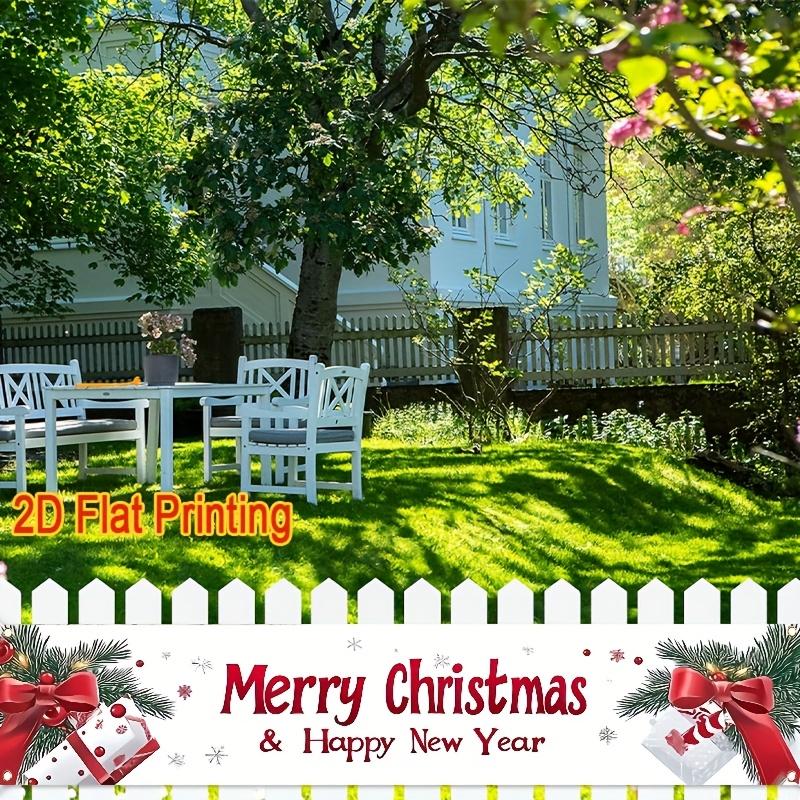 Christmas Merry Christmas Themed Fence Banner, Outdoor Polyester Garden Yard Decor