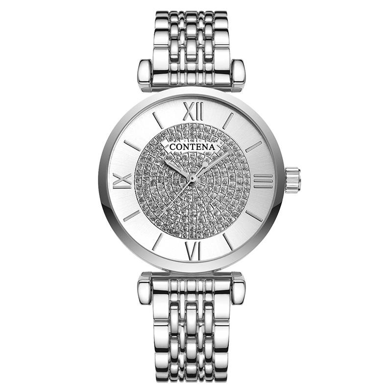 CONTENA Relogio Feminino женские деловые часы Reloj Mujer женские часы из нержавеющей стали с бриллиантами модные женские часы