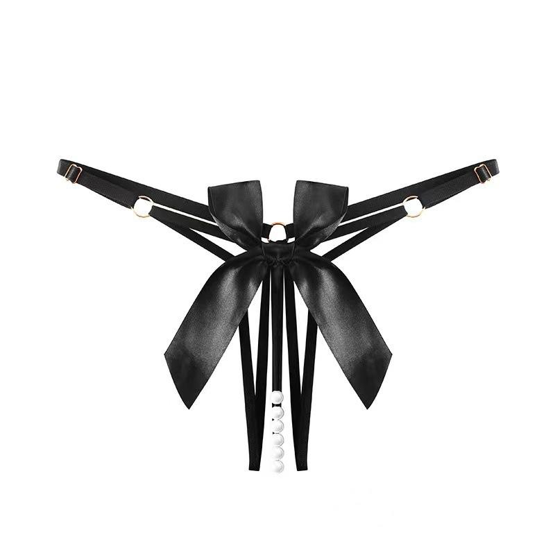 Сексуальные трусики Дразнящие с бусинами Горячие ягодицы Стринги Сексуальное открытое искушение Регулируемый Большой размер Полые