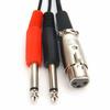 XLR Female To 6.35mm Mono Male Audio Y Splitter Cable, 1 XLR Female To 2 Dual 6.35mm Male 30cm (1.5m/3m) Stereo Mic Audio Converter Adapter Cable