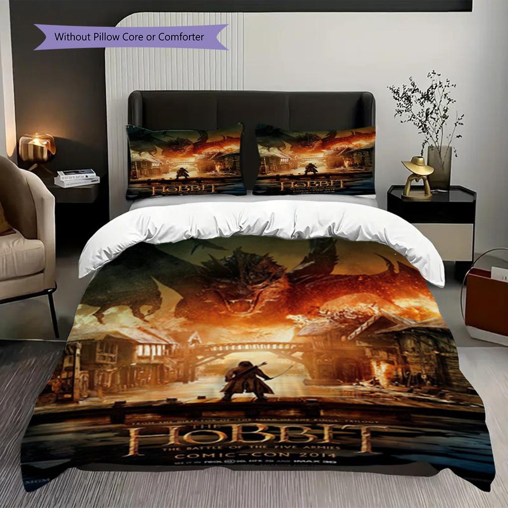 Hobbit Poster Set Threepiece Set 1 Duvet Cover 2 Pillowcase Without Core Bedding Set Christmas Birthday Gift Duvet Cover And Pillowcase
