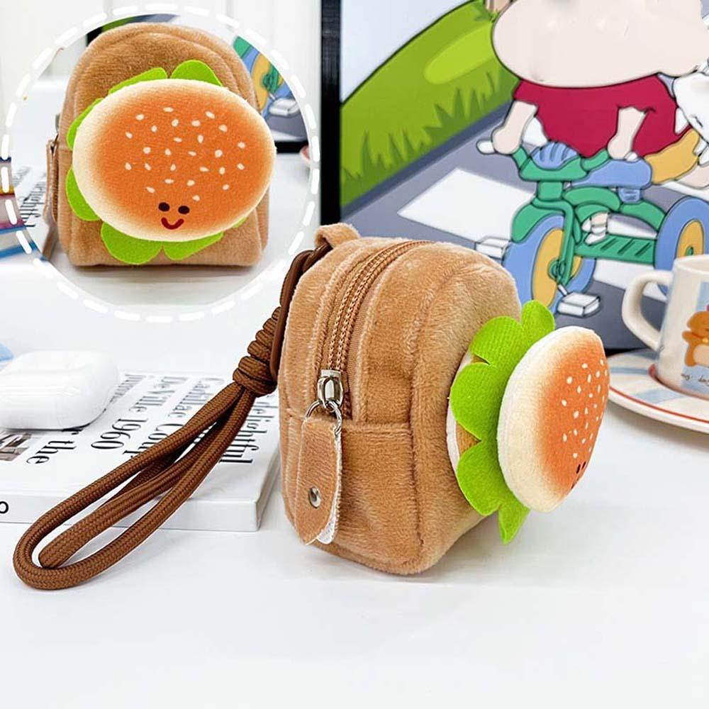 Плюшевая маленькая сумочка в виде гамбургера из мультфильма «Брелок» Креативная сумка для хранения Capybara Подарки