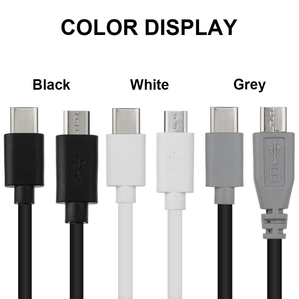 Android Phone Charging Cord Male To Male USB-C To Micro USB Data Cable OTG Adapter USB 3.1 Type-C
