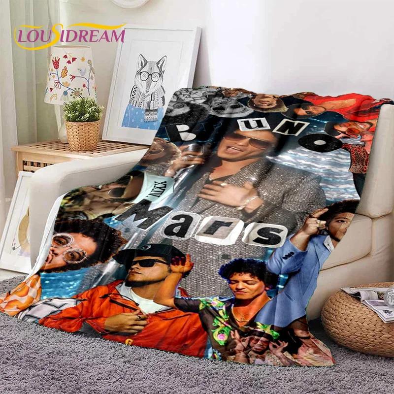 Bruno Mars 3D Singer Star Soft Flannel Blanket for Beds Bedroom Sofa Picnic,Throw Blanket for Cover Outdoors Leisure Nap Gift