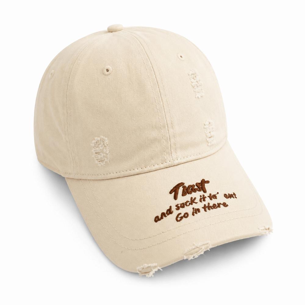 Embroidery Baseball Cap Distressed Peaked Cap Trendy HipHop Cap Sport Wear