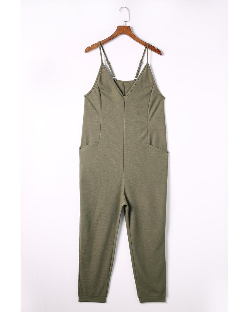 Azura Exchange Комбинезон с V-образным вырезом и карманами