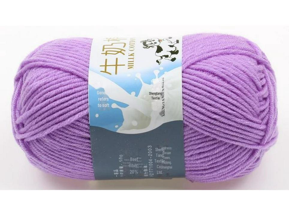 Комплект из 5 нитей детской шерстяной шапки и шарфа из молочной хлопковой пряжи средней толщины, ручная работа