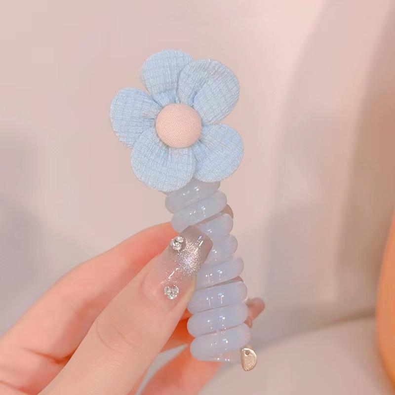 Children Curly Telephone Line Hair Loop Baby Girl Ponytail Tie Magic Tool Candy Color Changing Plastic Rubber Bands for Hair