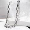 Silver Color Metal Necklace Thick Hollowed-out Necklace Hip Hop Man Necklace  Daily Wear