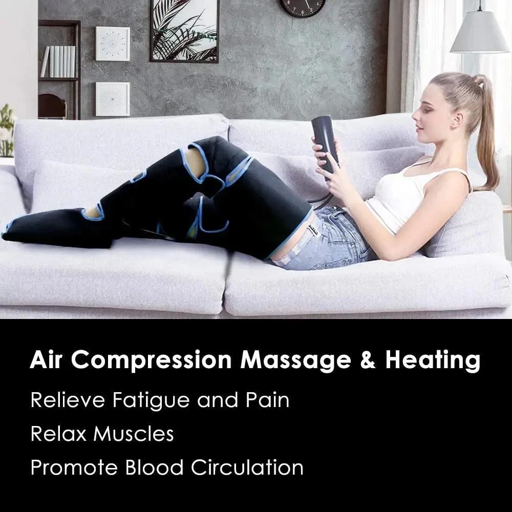 6 Modes 360° Foot Air Pressure Leg Massager Promotes Blood Circulation Muscle Relaxation Lymphatic Drainage Relieve Health Care