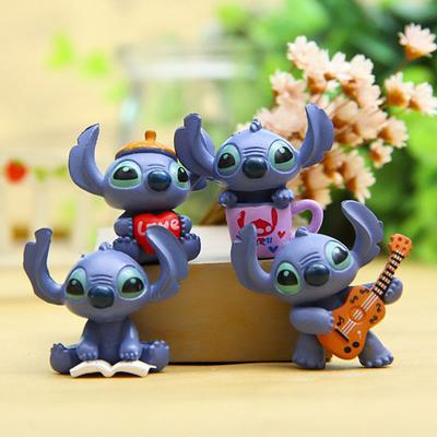 4 шт. Милая фигурка Стича из Диснея Фигурка Стича Кукла для микро-ландшафта Украшение Брелок Игрушки Brinquedos Подарок на День Рождения