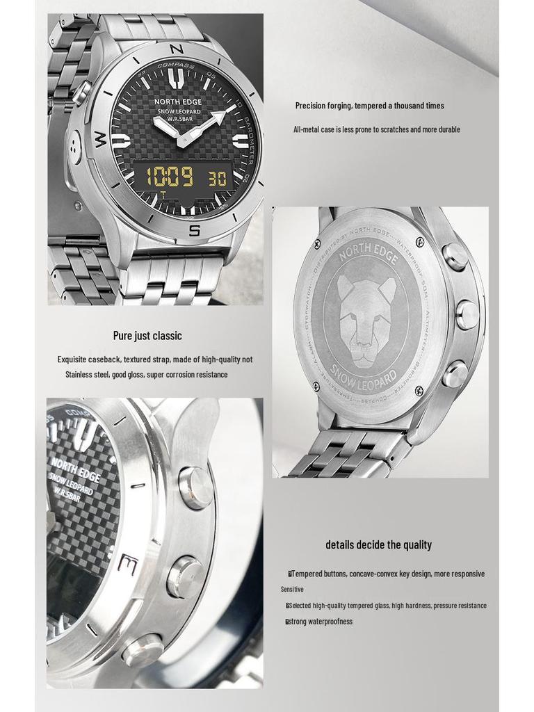 Многофункциональные спортивные смарт-часы для улицы: Водонепроницаемые, Альтиметр, Барометр, Компас, Секундомер, Будильник