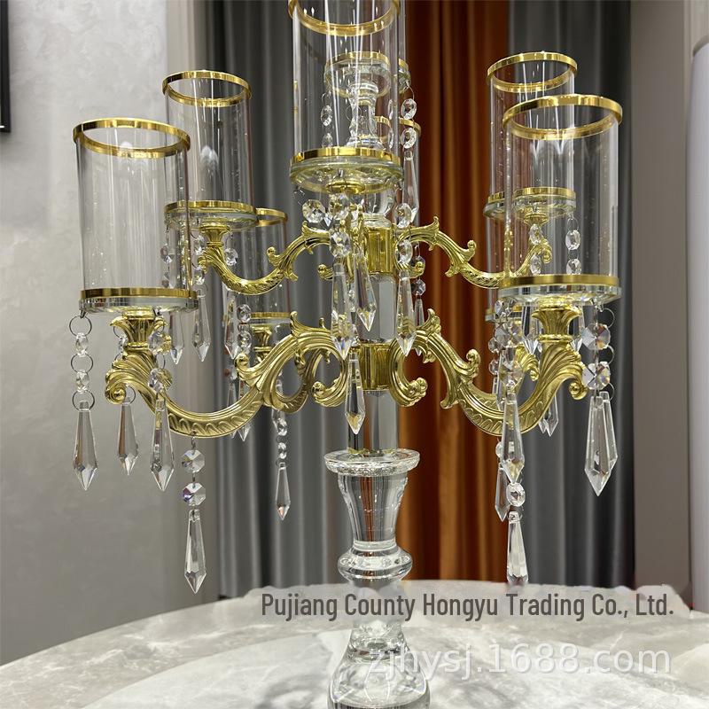 Свадебный подсвечник из хрусталя с девятью головками — декор в европейском стиле для модельных залов и ужинов при свечах