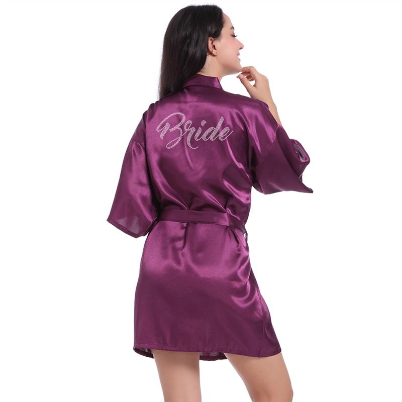 Летняя свадебная ночная рубашка-кардиган для невесты, тонкий рукав с пятью точками, однотонное утреннее платье