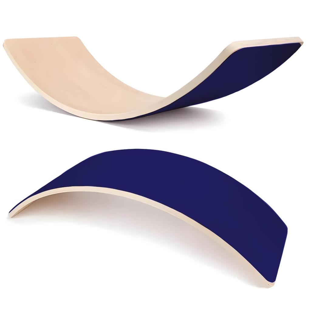 Balance Board Wooden Wobble Rocker Board Activity Body Balancing Training Toy Lama Max Navy Blue